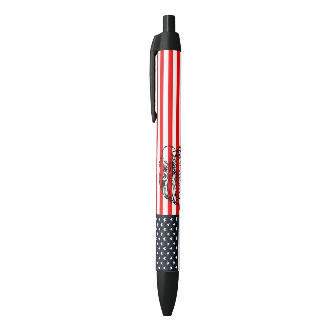 American Flag Black Ink Pen (Top (Vertical))