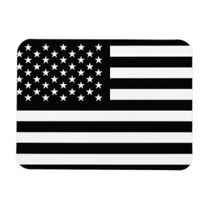 American Flag Black White Magnet