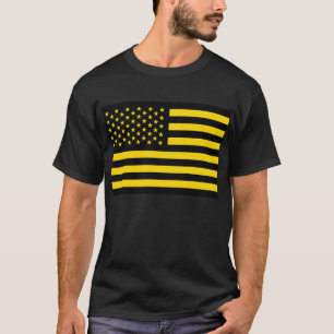 American Flag Black Yellow T-Shirt