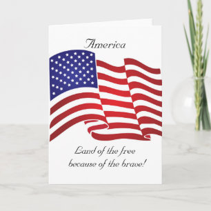American Flag Blank Greeting Card