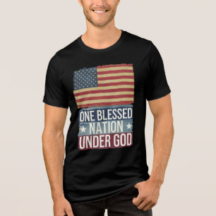 American flag Blessed nation Cool patriotic Tri-Blend Shirt