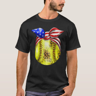 American Flag Bnadana Baseball Red White Blue 4th T-Shirt
