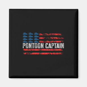American Flag Boating Clothing Men's Black Pontoon Magnet