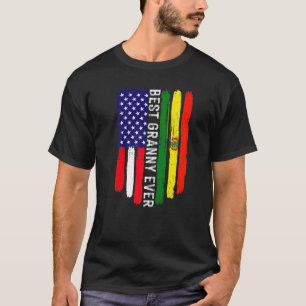 American Flag & Bolivia Flag Best Granny Ever Fami T-Shirt