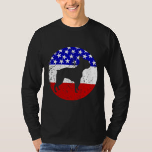 American Flag Boston Terrier Dog T-Shirt