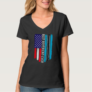 American Flag & Botswana Flag Best Boyfriend Ever T-Shirt