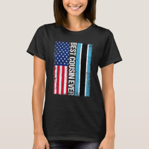 American Flag Botswana Flag Best Cousin Ever Famil T-Shirt