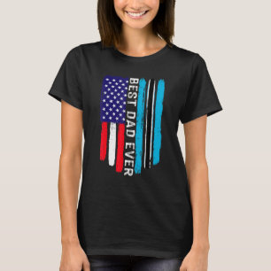 American Flag & Botswana Flag Best Dad Ever Family T-Shirt