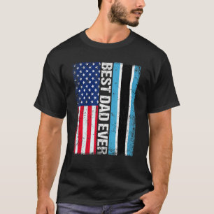 American Flag Botswana Flag Best Dad Ever Family T-Shirt