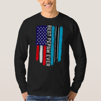 American Flag & Botswana Flag Best Pepaw Ever Fami T-Shirt