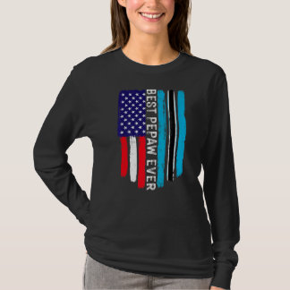 American Flag & Botswana Flag Best Pepaw Ever Fami T-Shirt