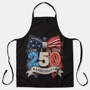 American Flag Bow 250th Anniversary Patriotic  Apron