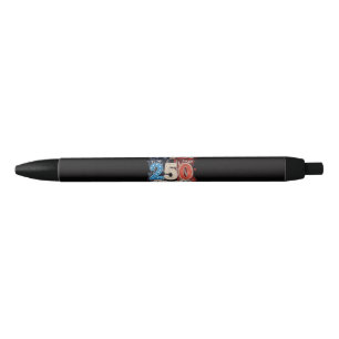 American Flag Bow 250th Anniversary Patriotic Black Ink Pen
