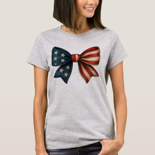 American Flag Bow Coquette T-Shirt