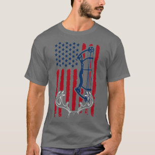 American Flag Bow Deer Hunting T-Shirt