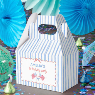 American Flag Bow Girl Birthday Favour Box