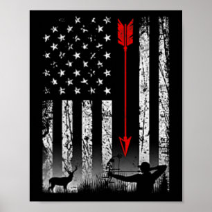 American Flag Bow Hunting Patriotic Design On Byck Poster