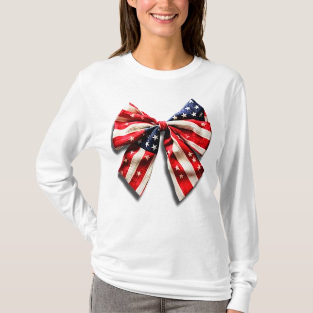 American Flag Bow T-Shirt (Front)