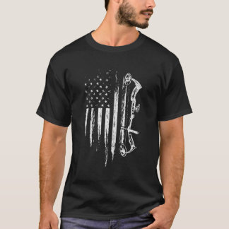 American Flag Bowhunting Bow Archery For Deer Hunt T-Shirt