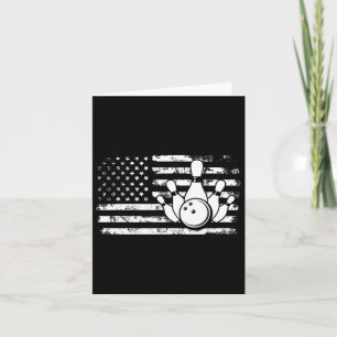 American Flag Bowler Bowling  Card