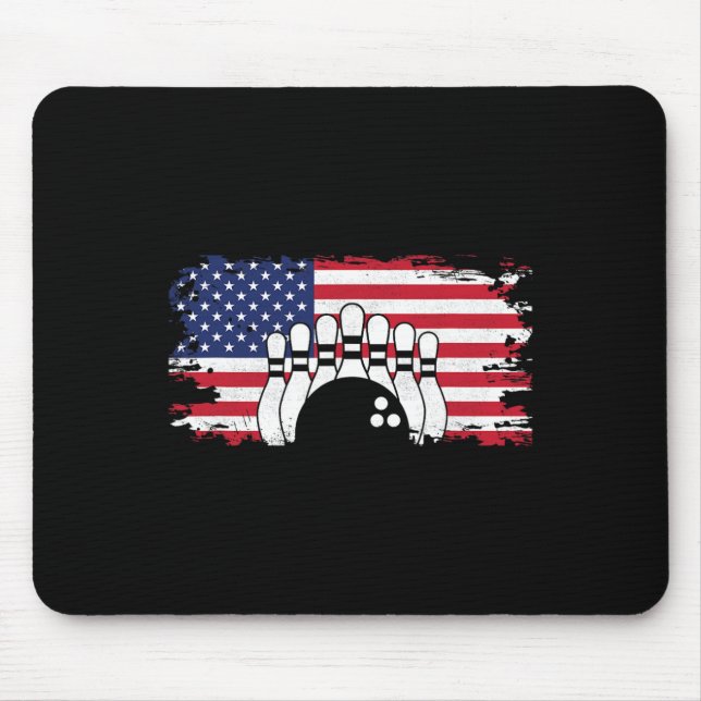 American Flag Bowling Apparel - Bowling 1  Mouse Pad (Front)