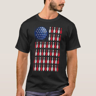 American Flag Bowling  Bowler  For Bowling Team T-Shirt