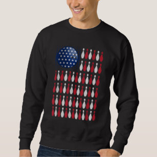 American Flag Bowling Bowler Gifts For Bowling Tea Sweatshirt