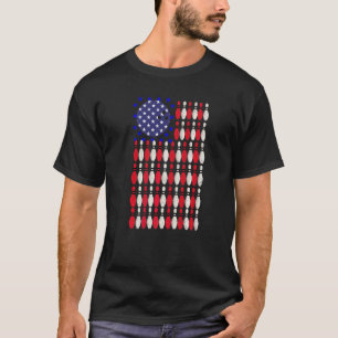 American Flag Bowling  Player Bowler Graphic T-Shirt