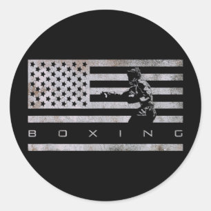 American Flag Boxing Apparel - Boxing 1 Classic Round Sticker