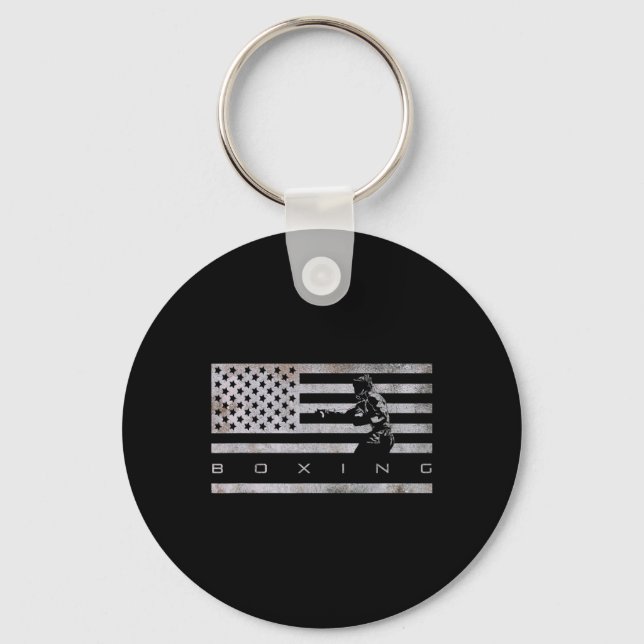American Flag Boxing Apparel - Boxing 1  Key Ring (Front)