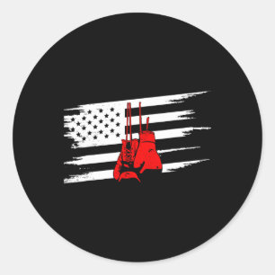 American Flag Boxing Apparel - Boxing  Classic Round Sticker