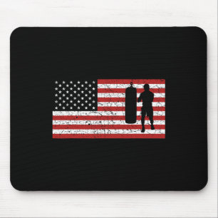 American Flag Boxing Boxing Gift Men Women Mouse Pad