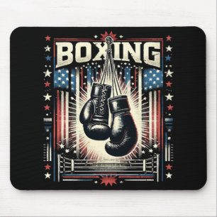 American Flag Boxing Distressed - Boxer Vintage Bo Mouse Pad