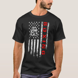 American Flag Boxing Distressed  Vintage Boxer US  T-Shirt