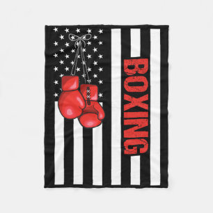 American Flag Boxing Patriotic Boxing 1  Fleece Blanket