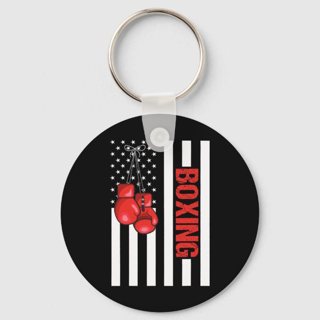 American Flag Boxing Patriotic Boxing 1  Key Ring (Front)