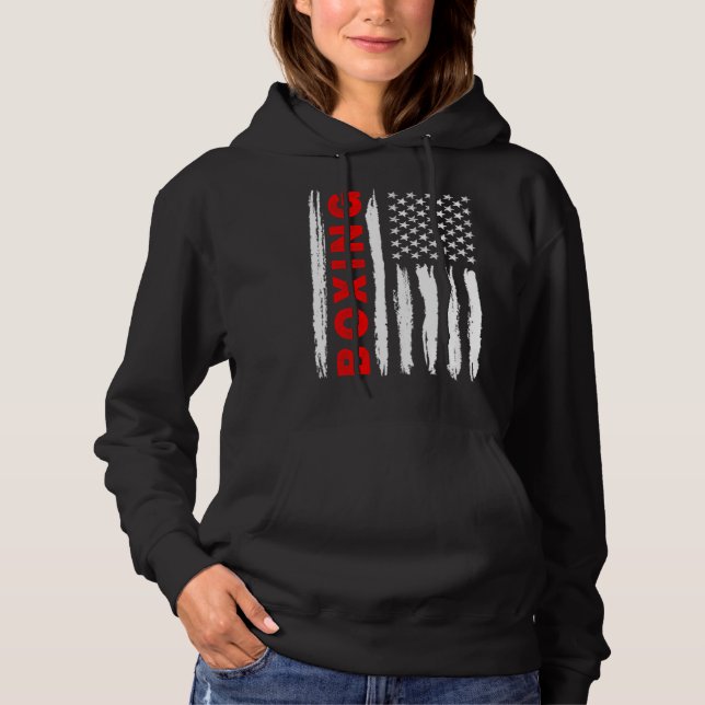 American Flag Boxing USA Men Women US Flag Hoodie (Front)