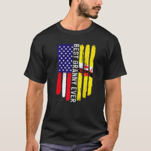 American Flag & Brunei Flag Best Granny Ever Famil T-Shirt