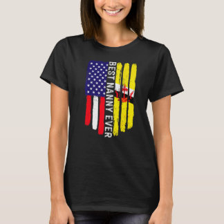 American Flag & Brunei Flag Best Nanny Ever Family T-Shirt