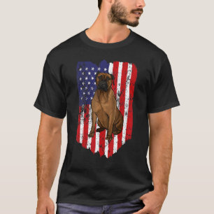 American Flag Bullmastiff 4th Of July Usa T-Shirt