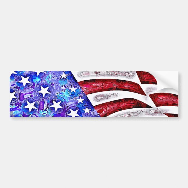 AMERICAN FLAG BUMPER STICKER (Front)