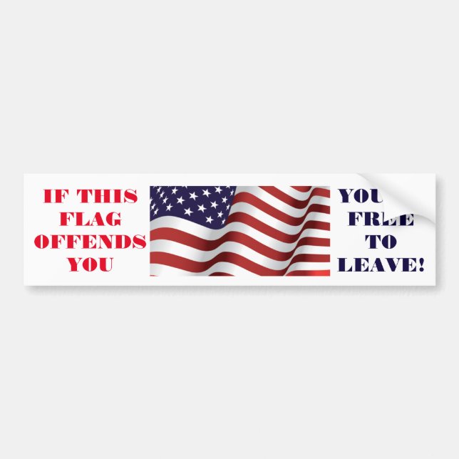 AMERICAN Flag Bumper Sticker (Front)