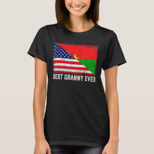 American Flag Burkina Faso Flag Best Granny Ever F T-Shirt