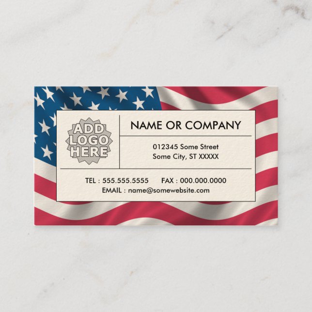 american flag business card (Front)