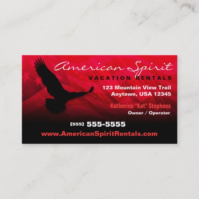 American Flag Business Card (Front)