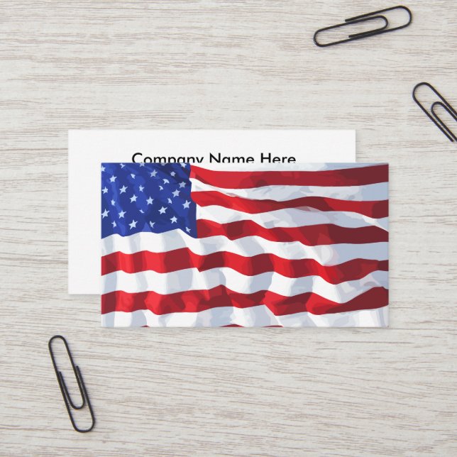 American Flag Business Card Design (Front/Back In Situ)