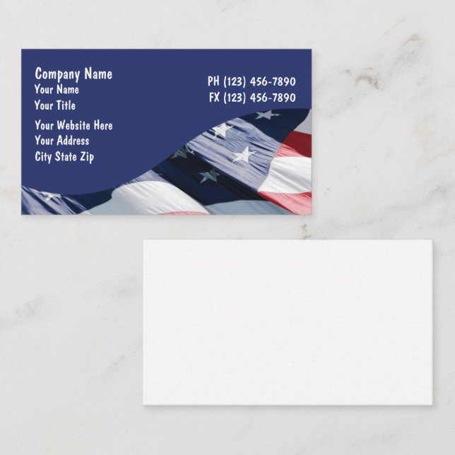 American Flag Business Cards (Front/Back)