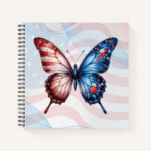 American Flag Butterfly Notebook