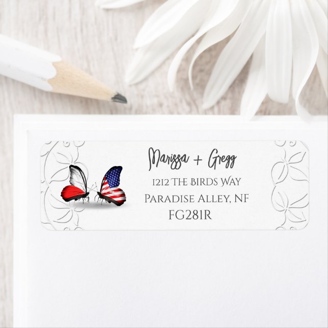 American Flag Butterfly Red White  (Insitu)
