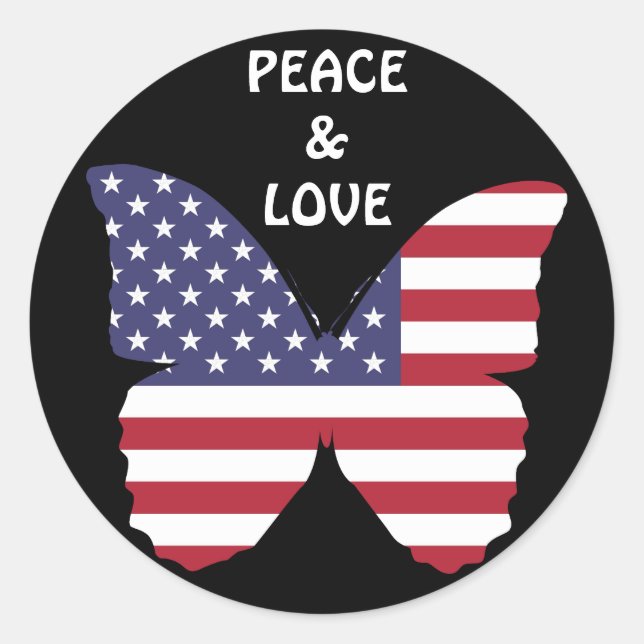 american flag butterfly stickers (Front)